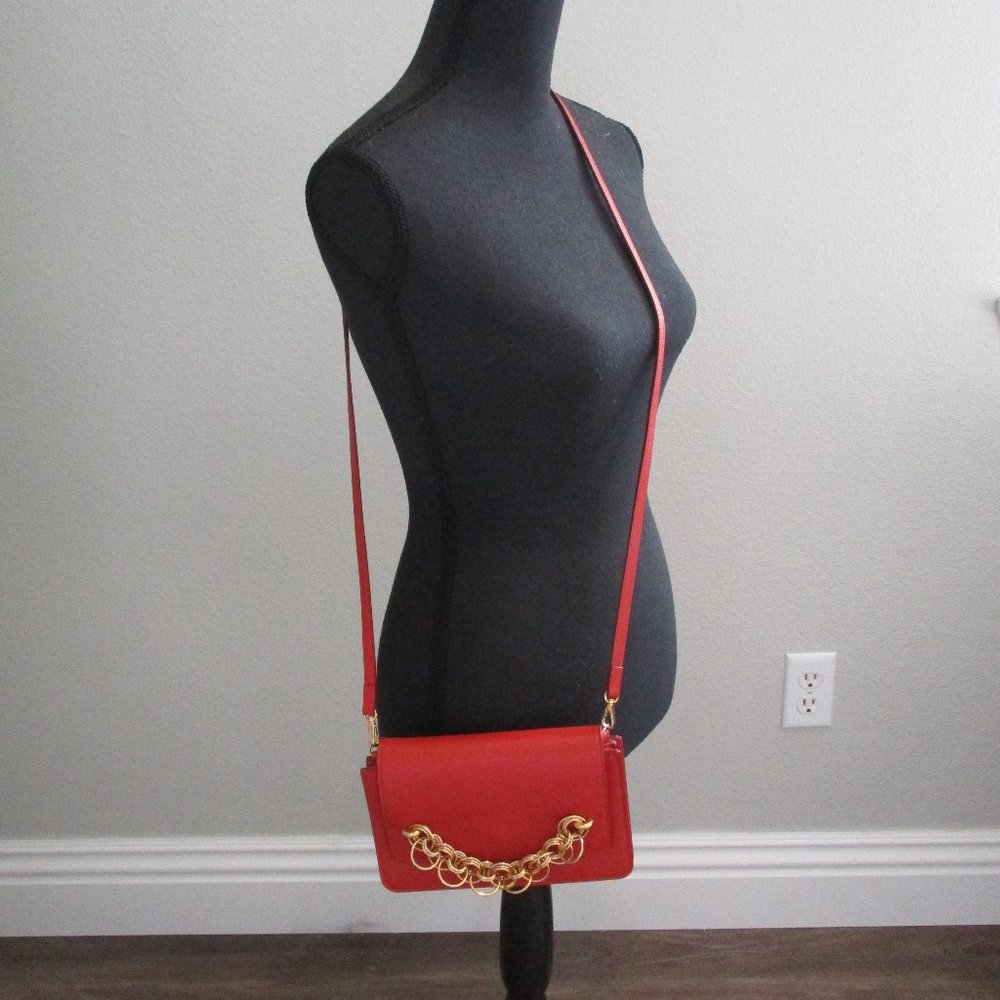 Chloe Red Crossbody Bag with Gold Chain